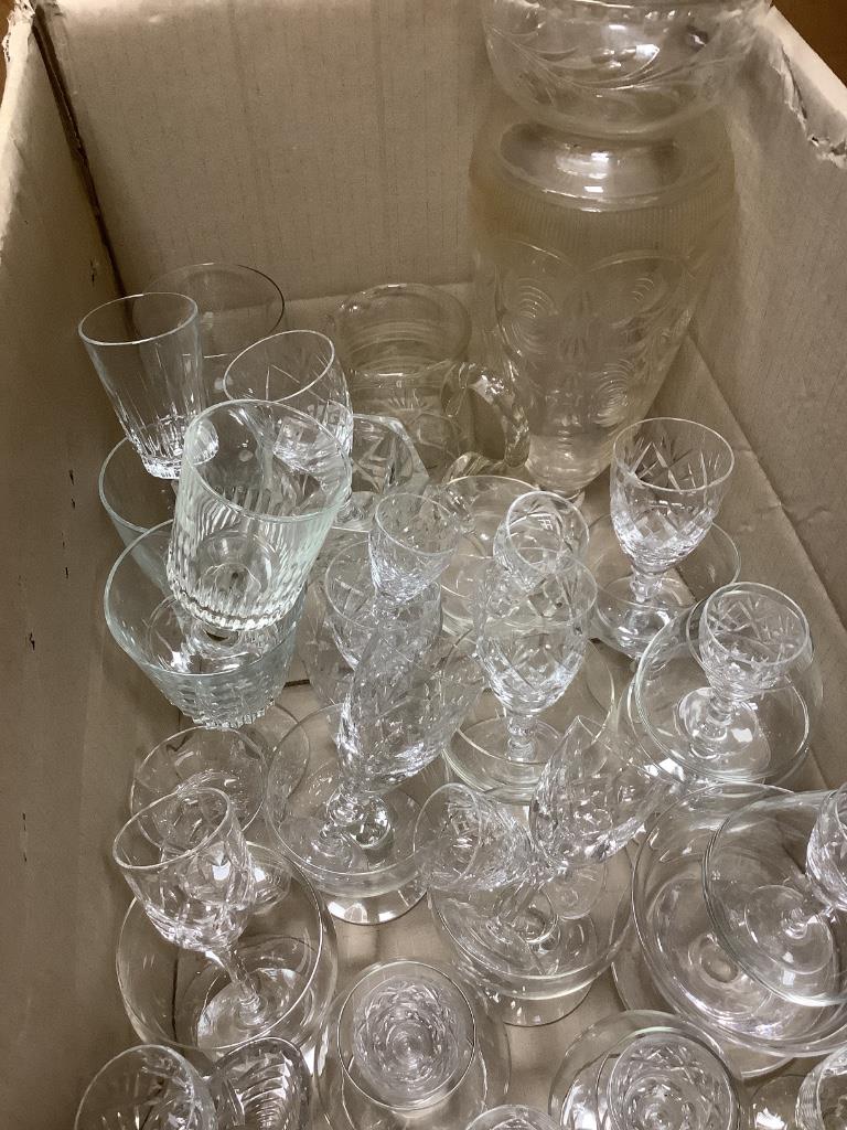 A quantity of mixed cut glass ware